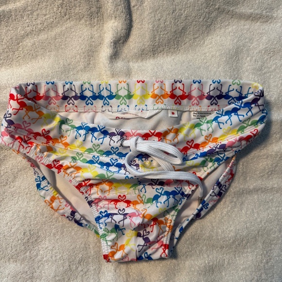 2xist Pride Rainbow Flamingos Swim Brief - Small - Picture 1 of 5